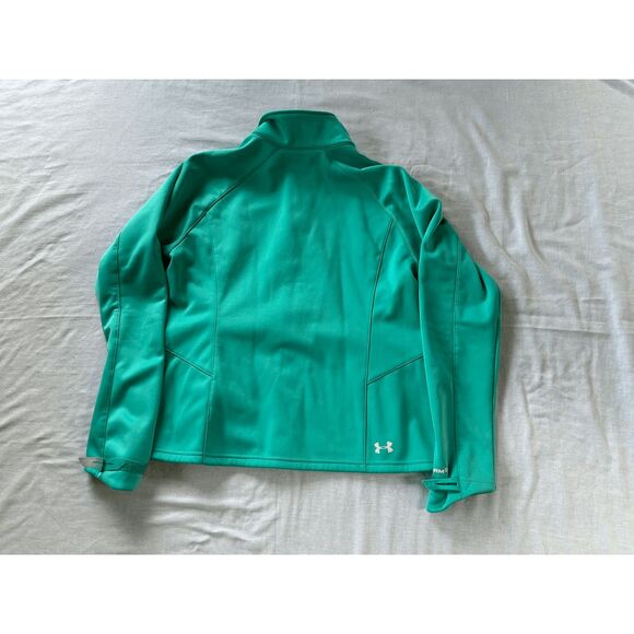 Under Armour Teal/Green Full Zip Jacket, Size Large, Cold Gear Infrared, Pockets - Picture 11 of 12